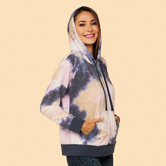 New Brushed Tie Dye Pull Over Hoodie MADE IN USA - Picture 3 of 6